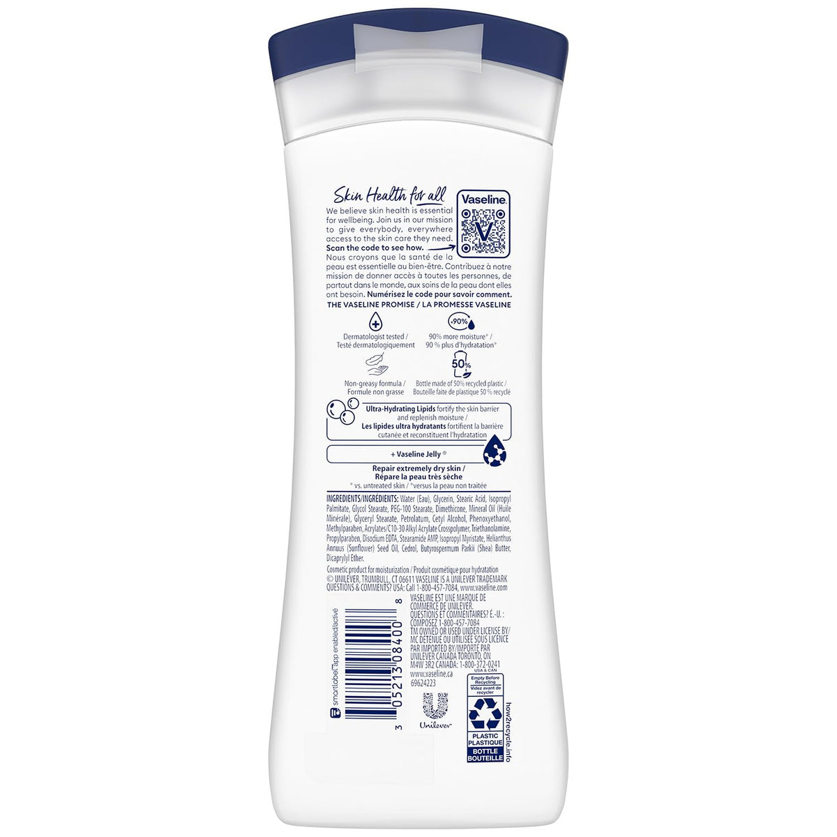 Vaseline close-up of lotion texture highlighting non-greasy absorbency