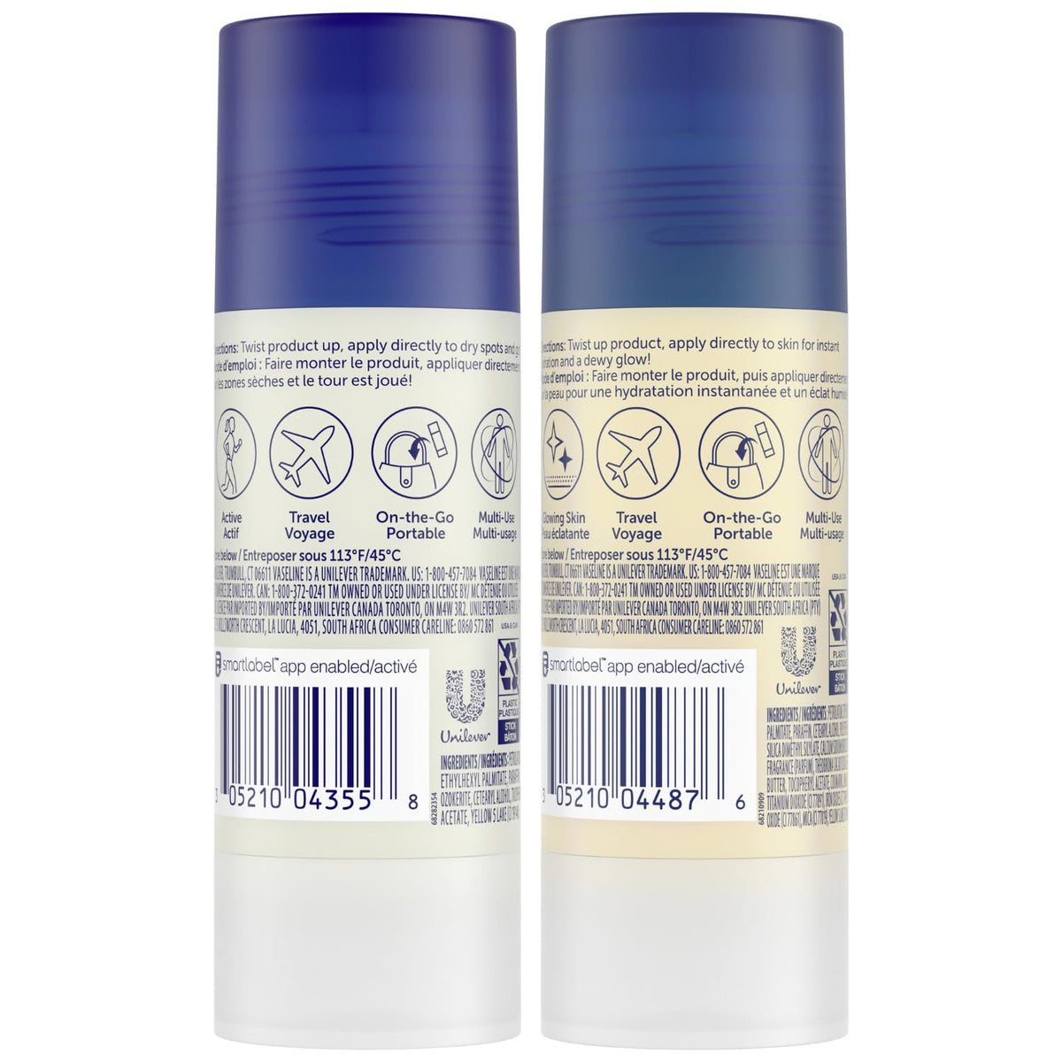 Vaseline unscented all-over balm stick front view for gentle protection