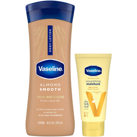 Vaseline Almond Smooth front packaging showing product and benefits