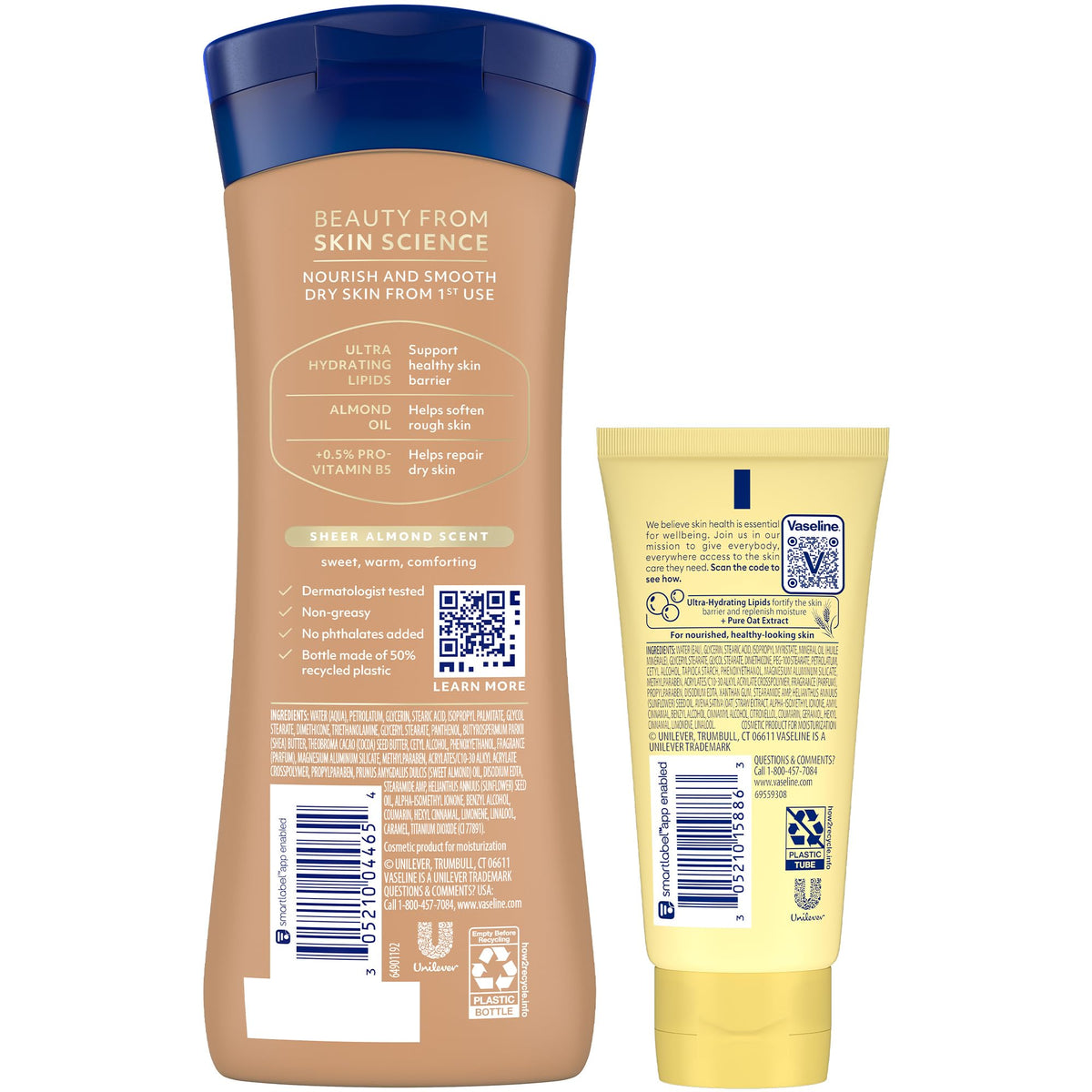 Vaseline Almond Smooth pump closeup highlighting easy dispensing