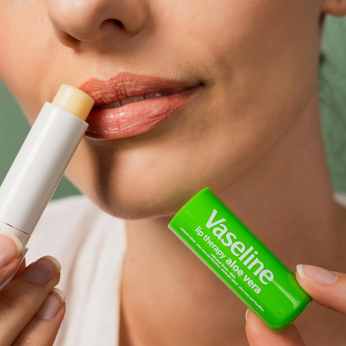 Vaseline Aloe Fresh swatch on skin showing non-greasy hydration finish