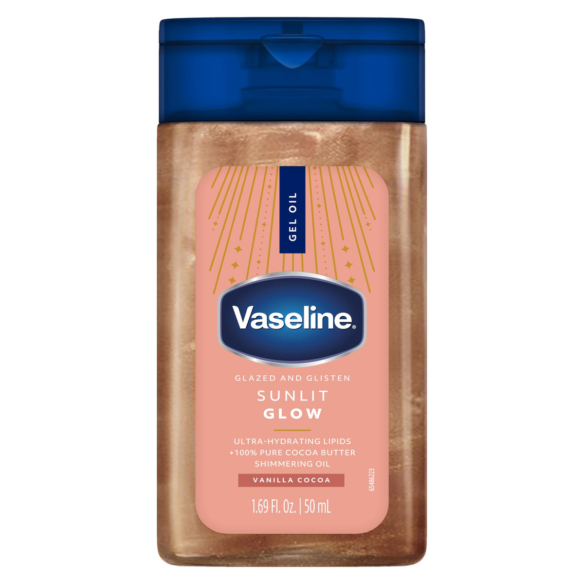 Vaseline applied on arm with shimmer visible illustrating radiant glow and light-reflecting benefit