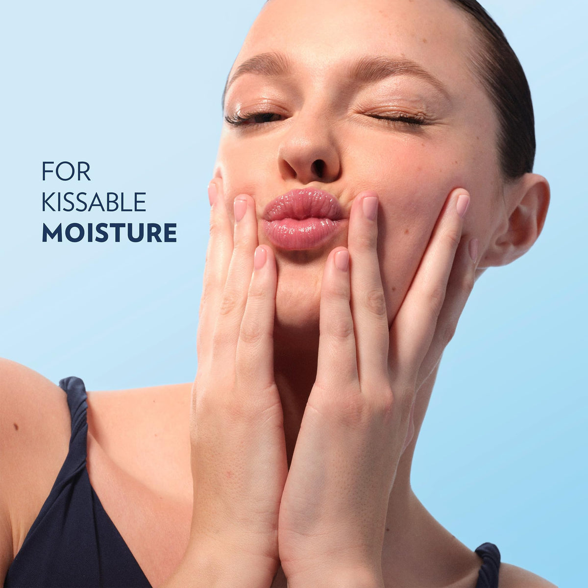 Vaseline being applied to lips before and after showing visible moisture benefit