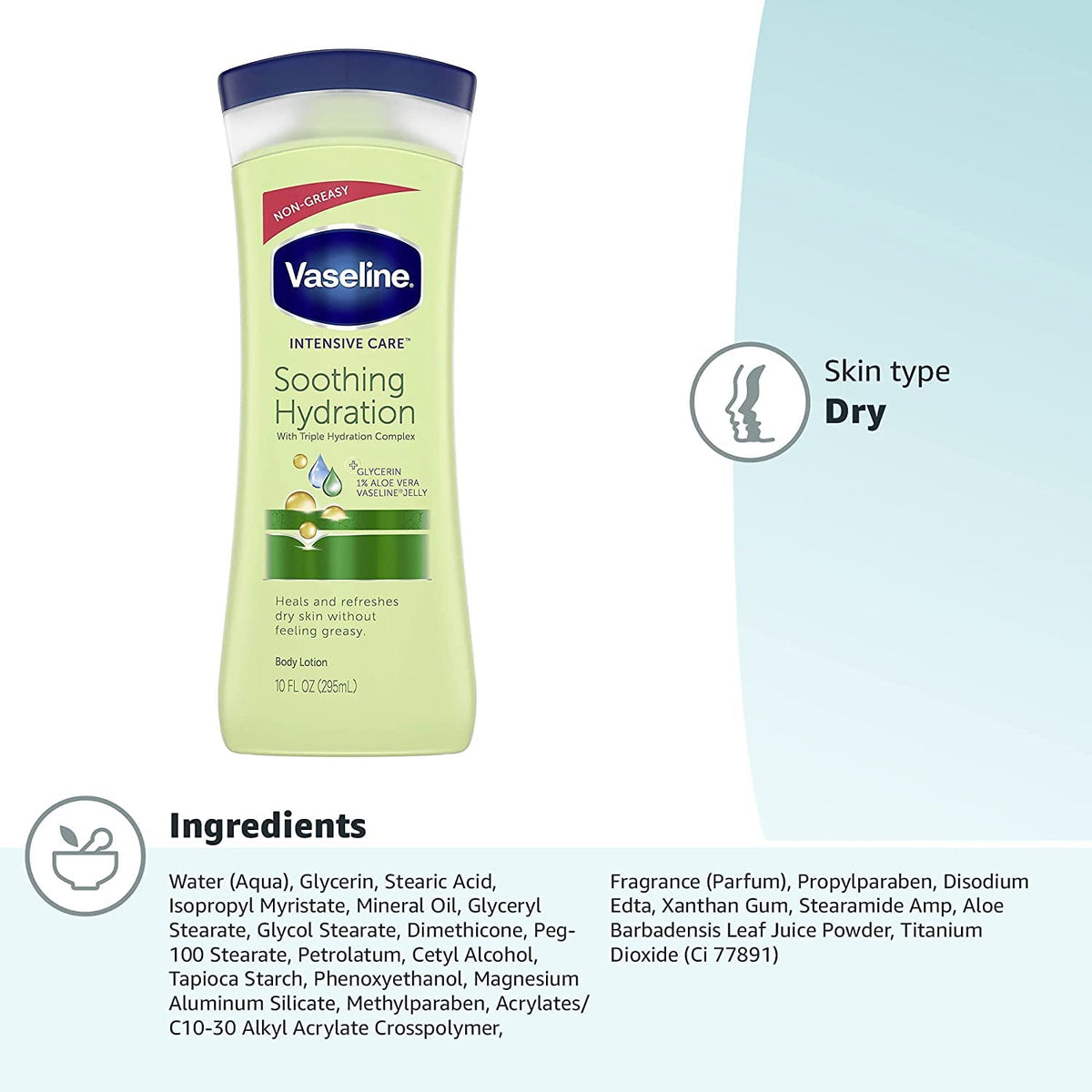 Vaseline bottle on bathroom shelf conveying everyday routine benefit