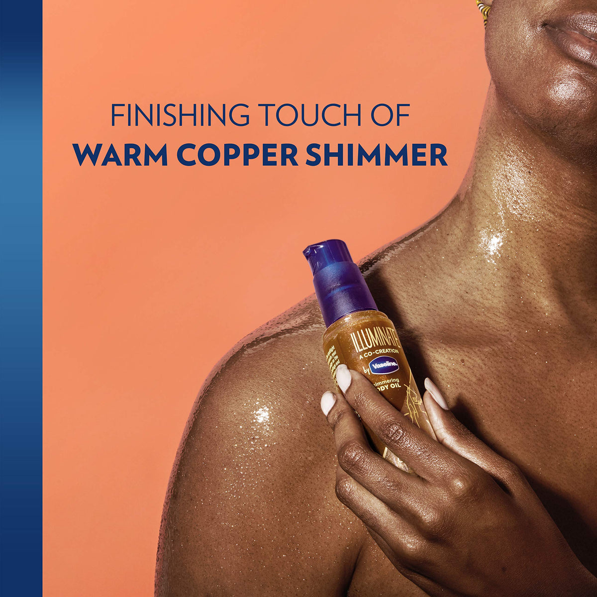 Vaseline bronzing oil dropper with glossy sheen delivering a warm luminous finish