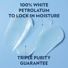 Vaseline close-up of smooth white petrolatum texture for sealing moisture