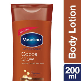 Vaseline close-up of lotion texture highlighting smooth cocoa butter