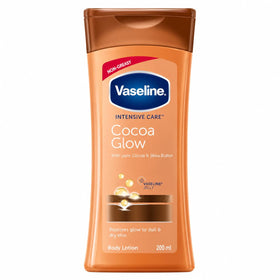 Vaseline front bottle showing 200ml label and cocoa butter benefit