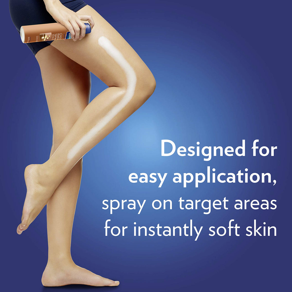 Vaseline close-up label highlighting cocoa butter and fast absorption benefit