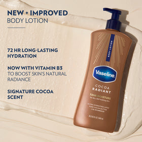 Vaseline cocoa butter ingredient image emphasizing nourishing hydration