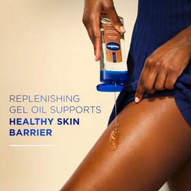 Vaseline ingredients label showing cocoa butter and oil blend for nourishment