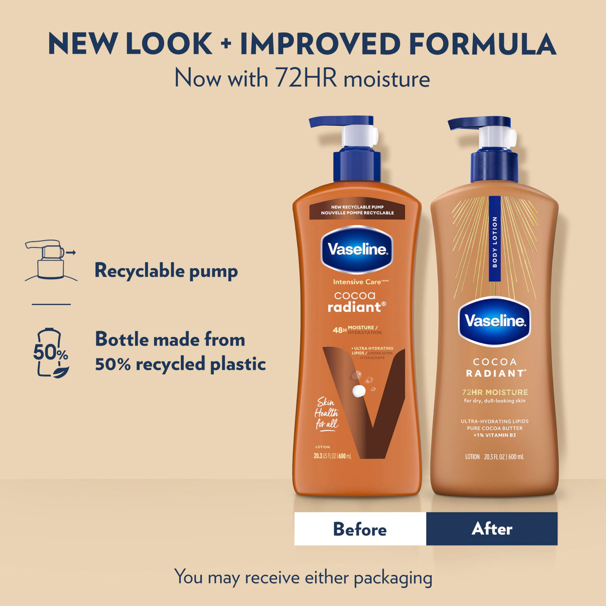 Vaseline lotion poured to show creamy texture and quick absorption benefit
