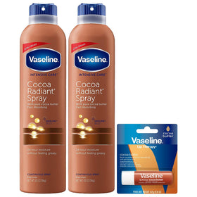 Vaseline cocoa radiant spray front packaging showing product benefits