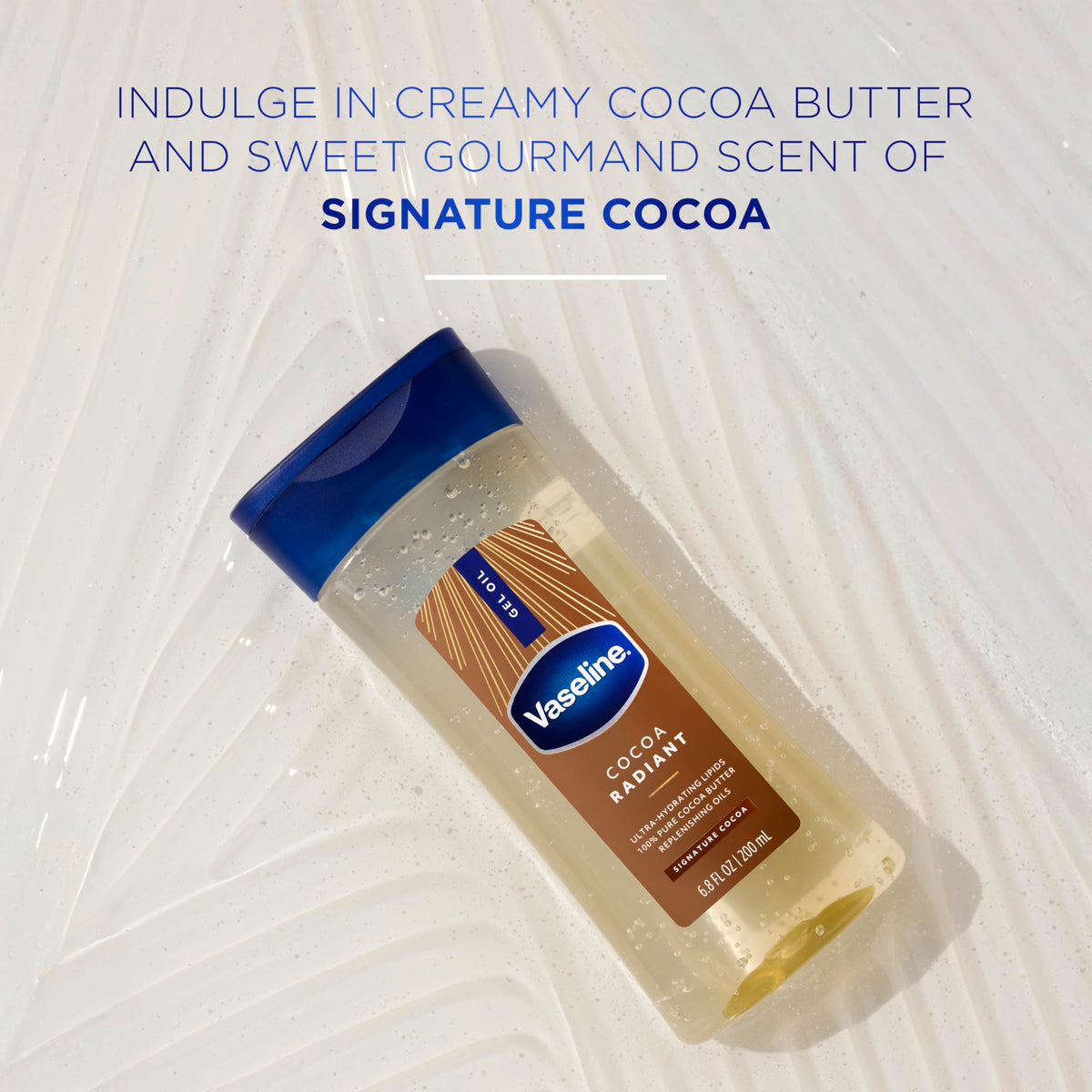 Vaseline gel-oil texture on hand showing smooth finish and quick absorption