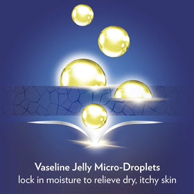 Vaseline texture drop of moisturizer showing non-greasy finish benefit