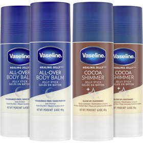 Vaseline cocoa shimmer front packaging showing luminous jelly stick