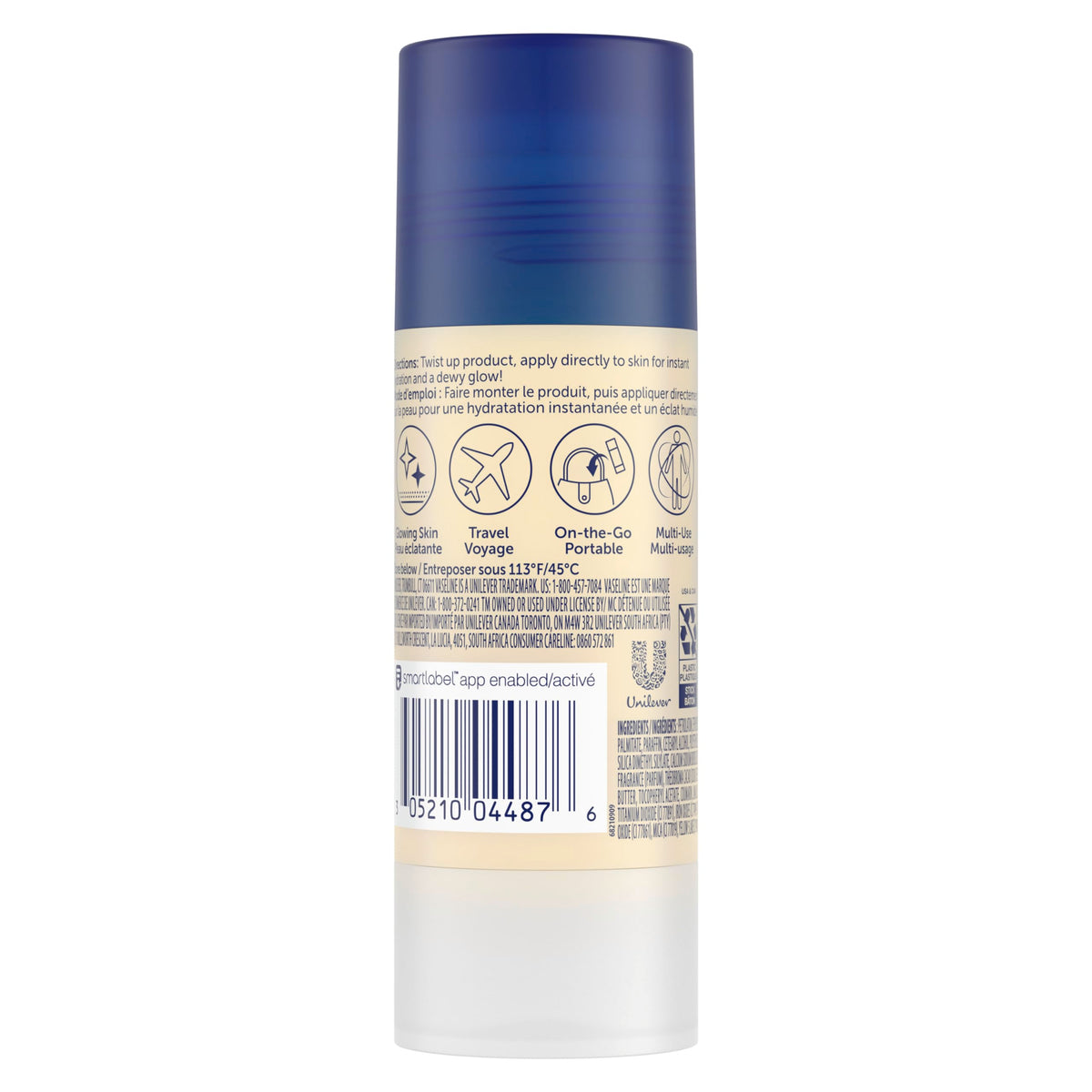 Vaseline twist-up stick detail highlighting easy, no-mess application benefit