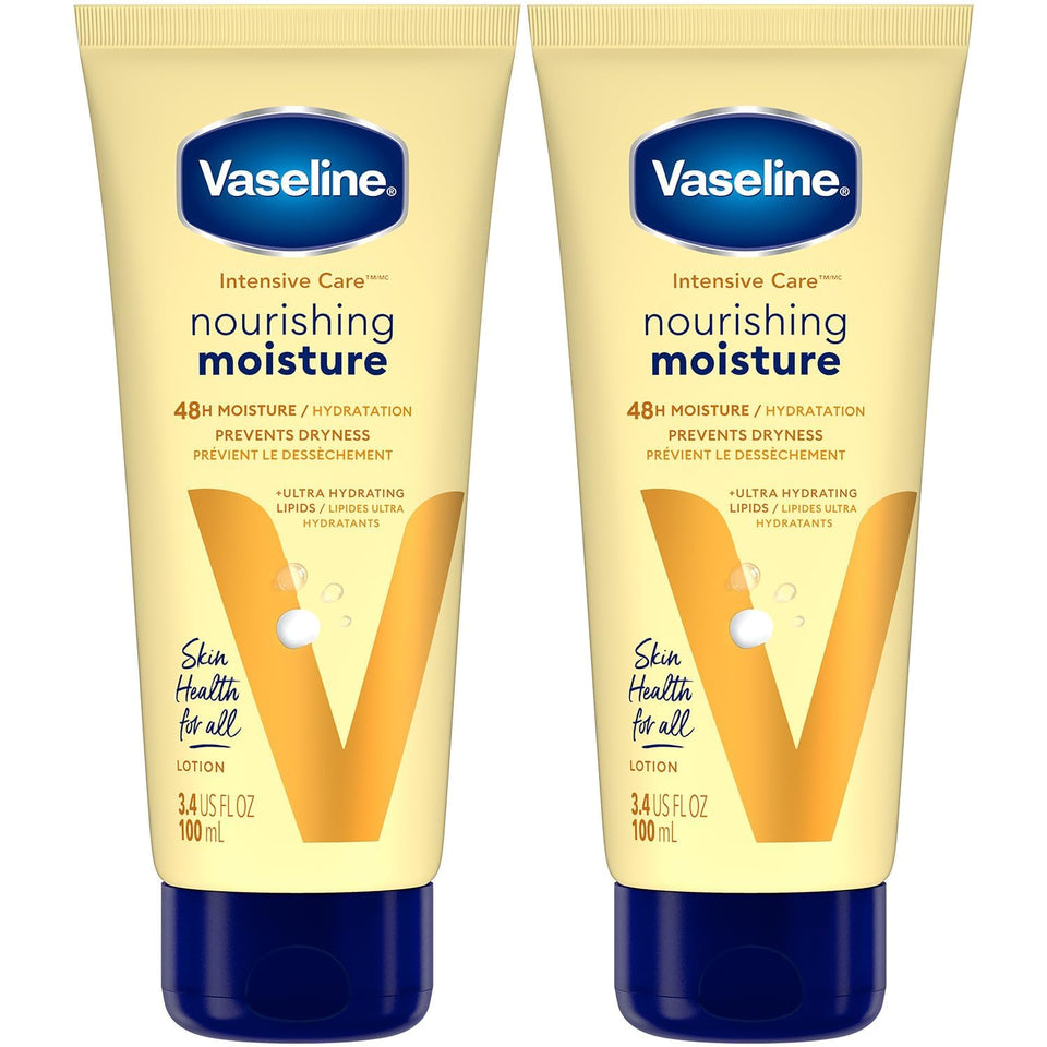 Vaseline two-pack front packaging showing compact tubes for travel