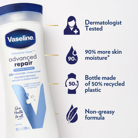 Applying Vaseline to forearm illustrating hydration and quick absorption