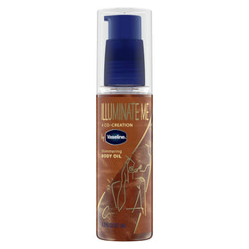 Vaseline bottle front view showing warm copper shimmer and moisturizing benefit