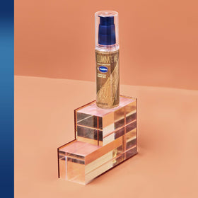label detail on Vaseline bottle showing ethically sourced mica and paraben-free
