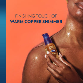 close-up oil texture with shimmer particles highlighting smooth finish by Vaseline