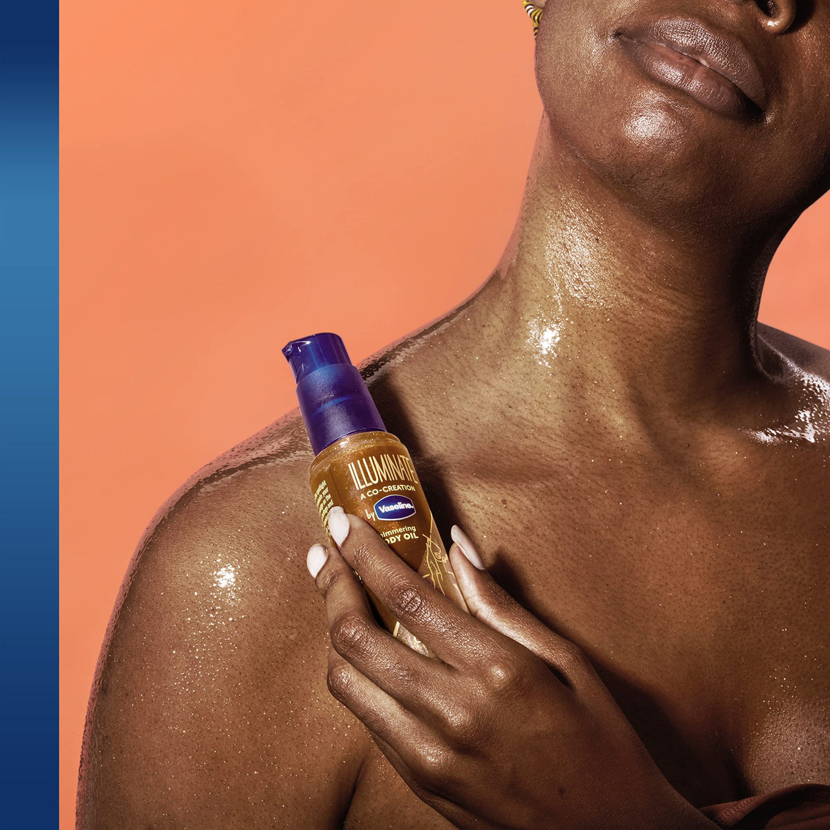 3.3 oz Vaseline bottle in hand to show compact size and travel convenience