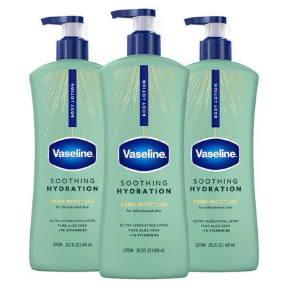 Vaseline front packaging showing bottle and benefits
