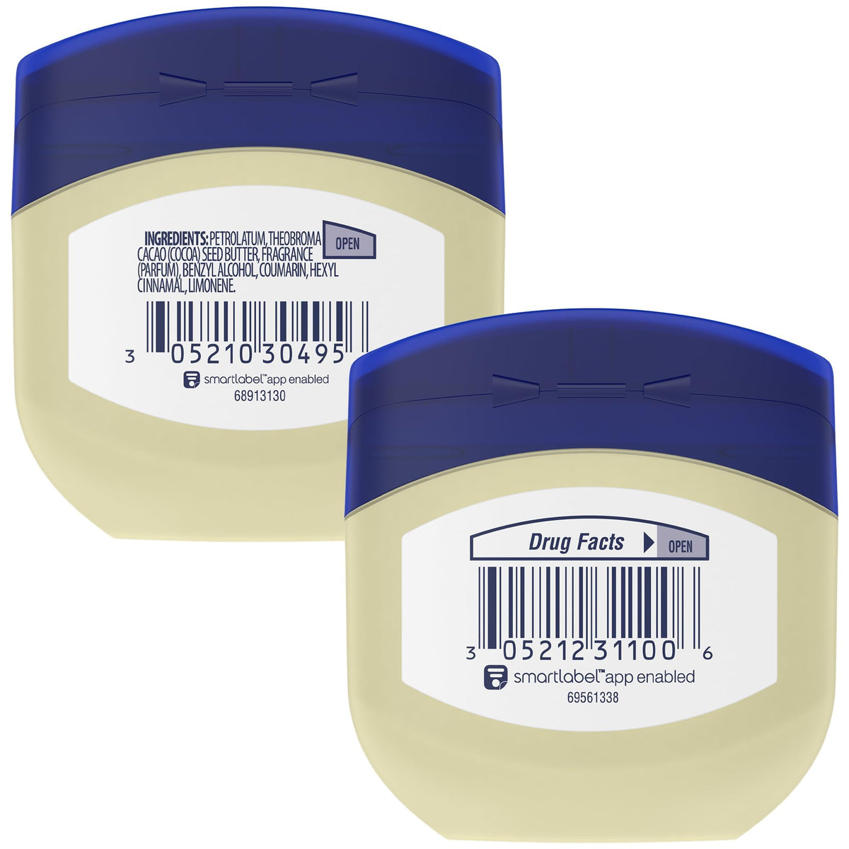 Vaseline Original jar close-up showing smooth texture for instant relief
