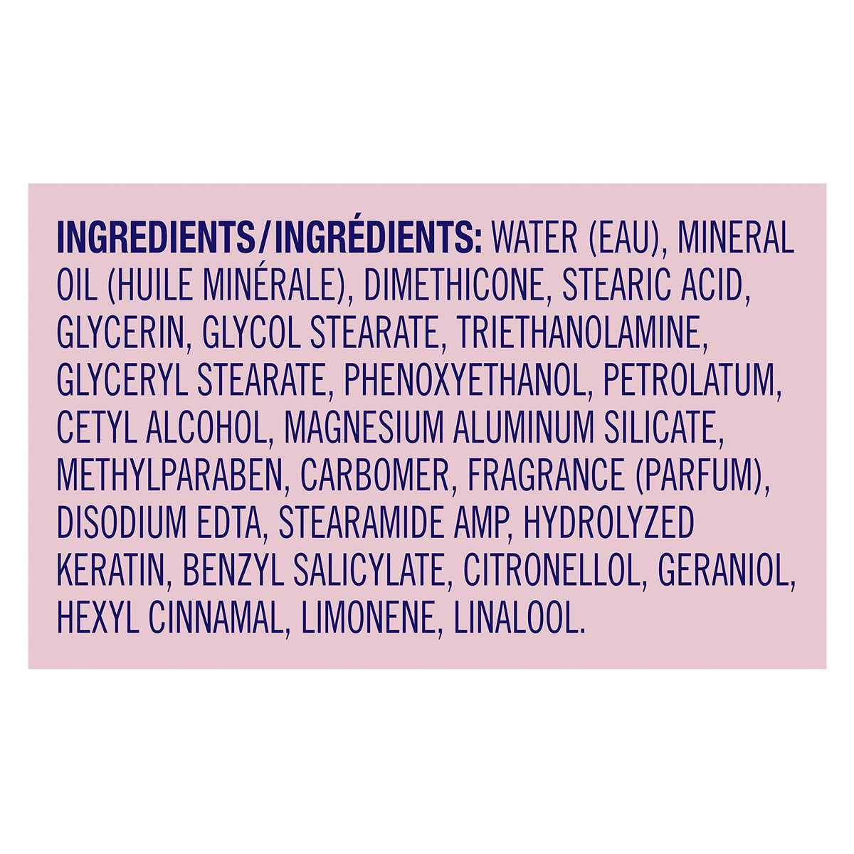 Vaseline label and ingredients closeup showing keratin and petroleum jelly