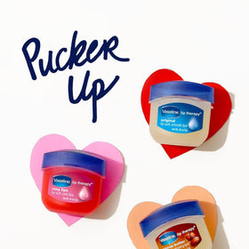 Vaseline mini pot in a travel bag pocket showing on-the-go lip care benefit