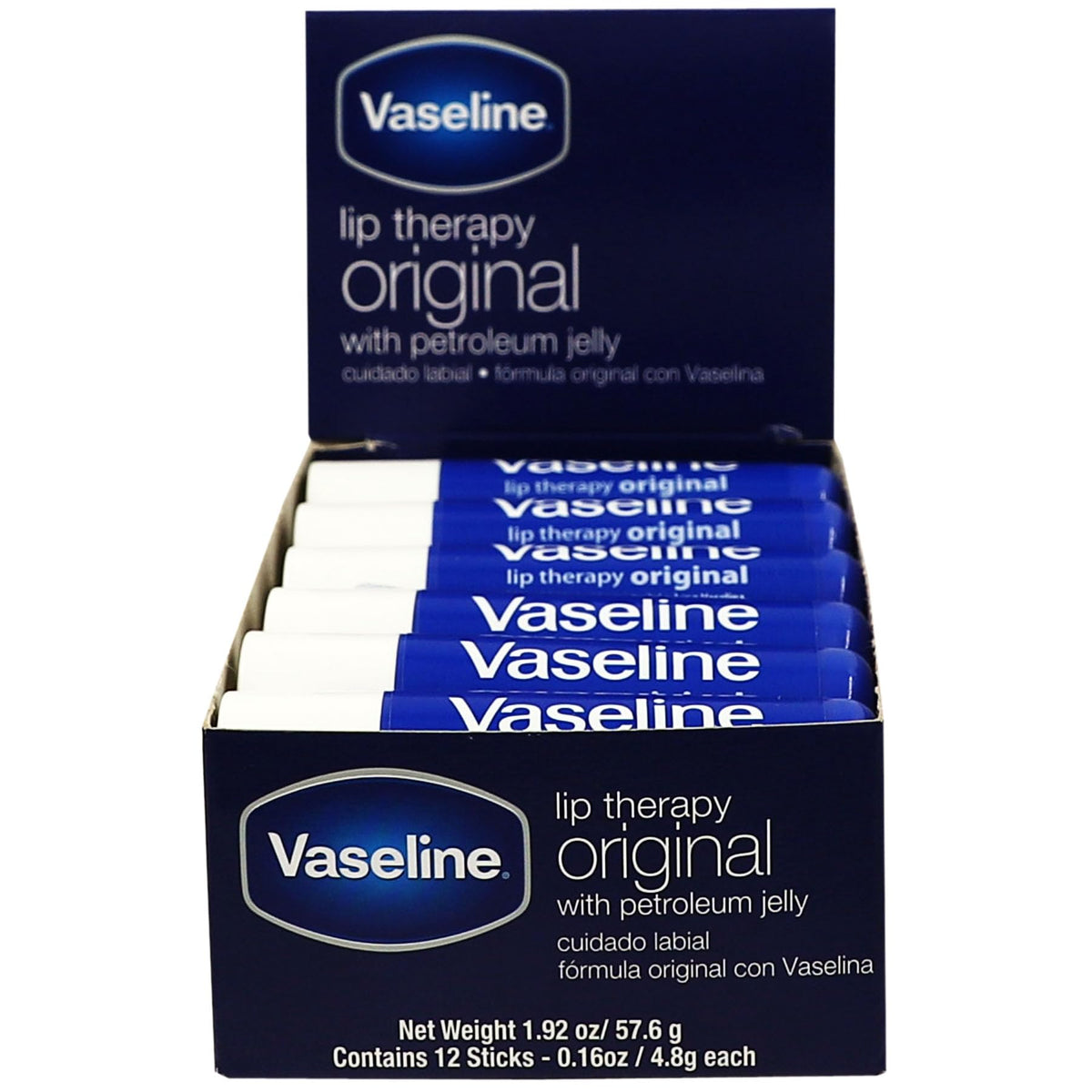 Vaseline front packaging 12-pack showing value and convenience