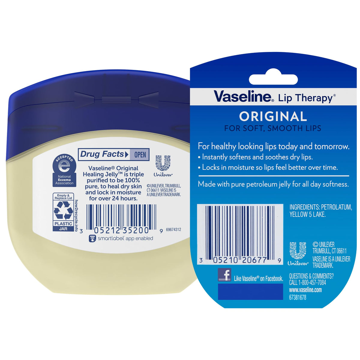 Vaseline Lip Therapy mini pot opened showing compact lip hydration benefit