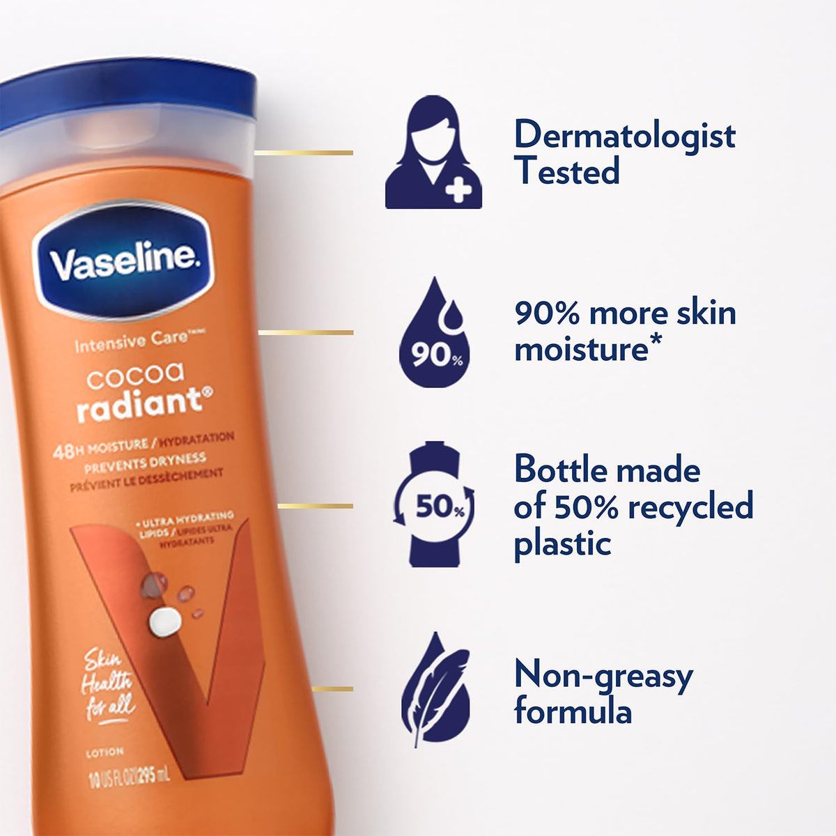 Vaseline Lip Therapy stick close-up showing cocoa butter and smooth glide for soft lips