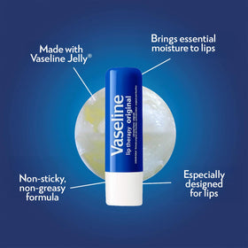 Vaseline stick held in hand demonstrating compact size and portability