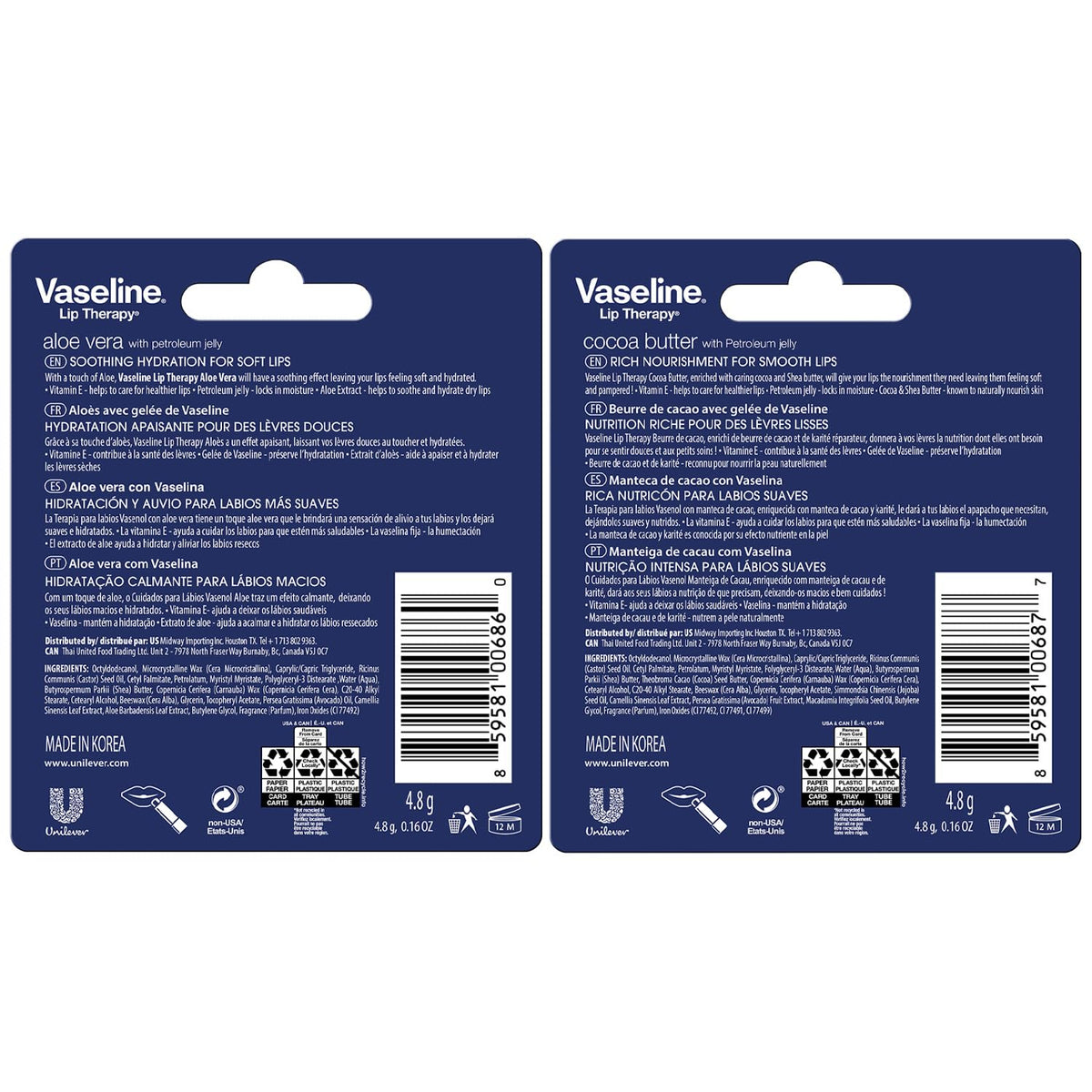 Vaseline lined-up sticks displaying variety pack convenience and choice