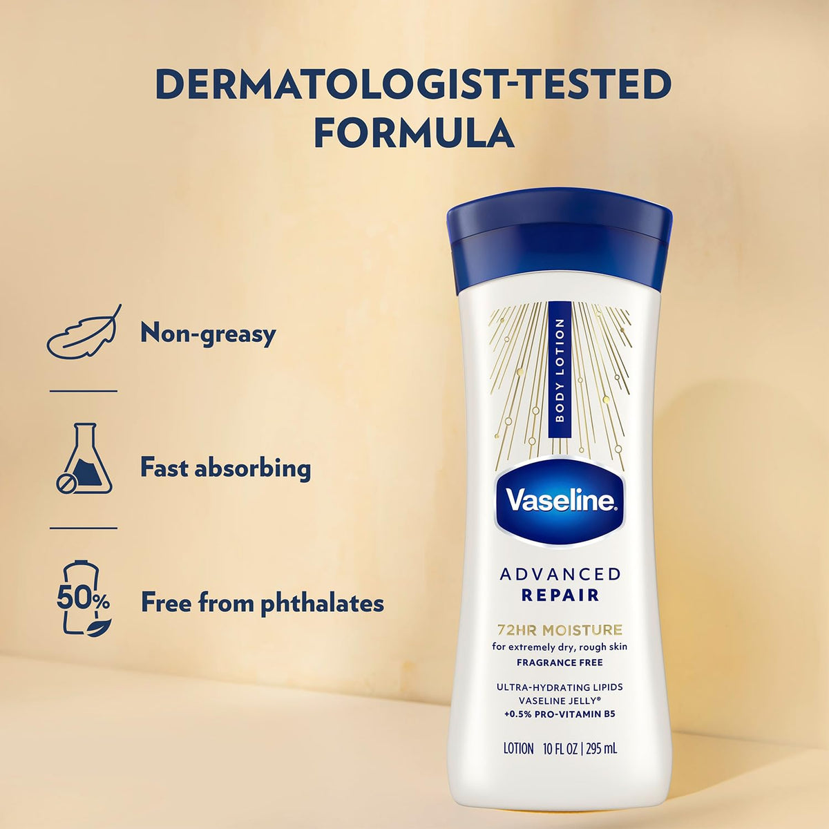 Vaseline lotion being dispensed from pump for easy non-greasy application