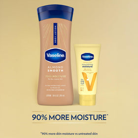 Vaseline lotion texture spread on skin for fast absorbing moisture