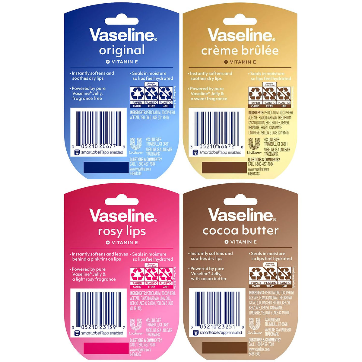 Vaseline mini jar open top showing smooth balm surface for quick application