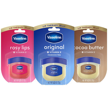 Vaseline mini jars front packaging showing variety and portability benefit