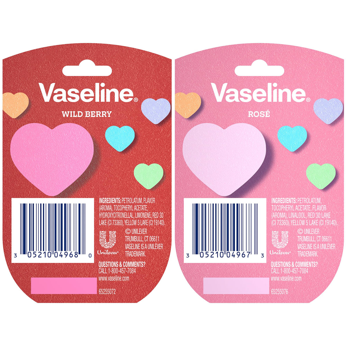 Vaseline open mini jars top view showing balm surface and easy-access design benefit