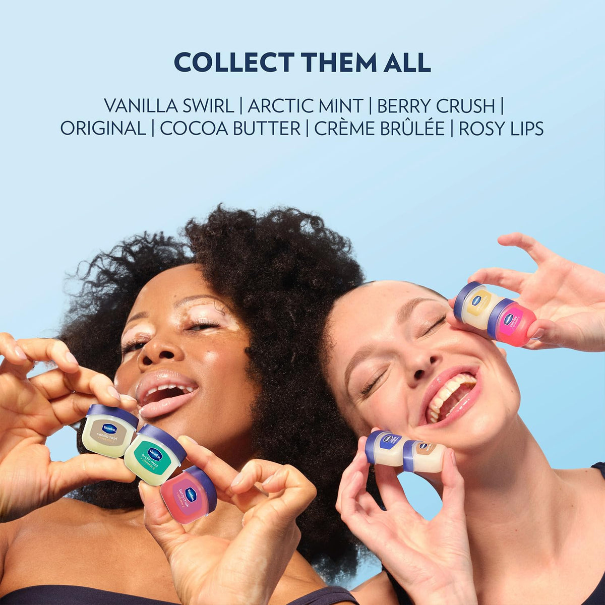 Vaseline mini jar on a nightstand implying nightly lip care routine