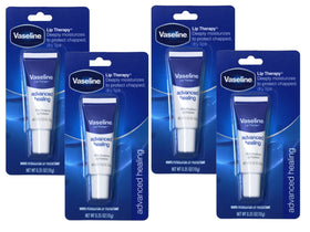 Vaseline pack front view showing four compact tins and convenient storage benefit