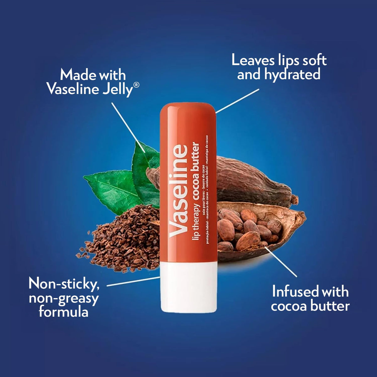 Vaseline pack tucked in a bag pocket indicating portable lip care on-the-go