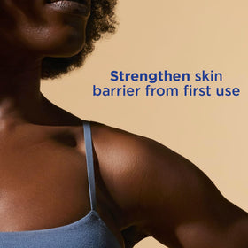 Vaseline Radiant X lifestyle application on forearm showing hydrated, smoother-looking skin after use
