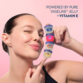 Vaseline rosy lips in purse travel shot showing spill-resistant convenience