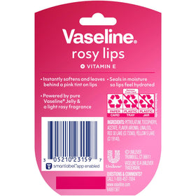 Vaseline rosy lips open jar texture demonstrating smooth moisturizing jelly