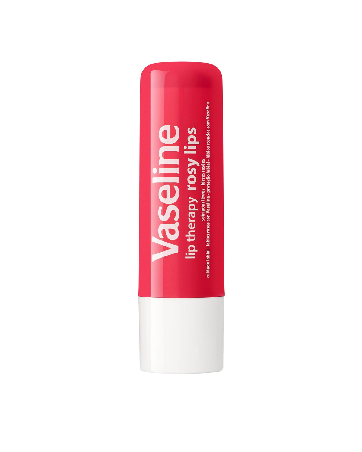 Vaseline Lip Rosy stick close-up texture highlighting smooth glide and hydration
