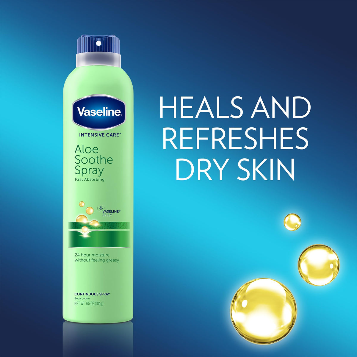 Vaseline mist on forearm demonstrating fast absorption benefit