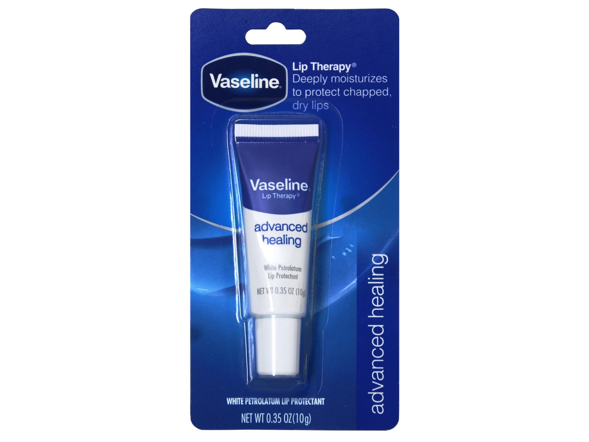 Vaseline tin open close-up showing smooth balm texture and easy application benefit